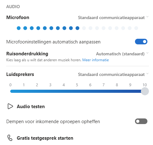 Audio skype testen